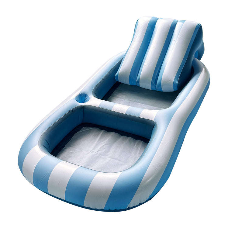 Inflatable PVC Striped Backrest Recliner For Water