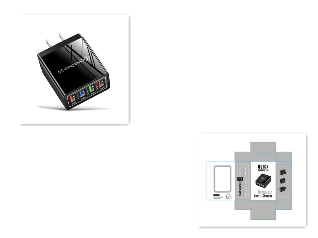 USB Charger Quick Charge 3.0 4 Phone Adapter For 