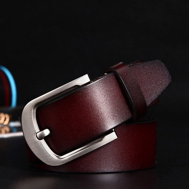 Leather Cowskin Vintage Jean Belt Pin Buckle