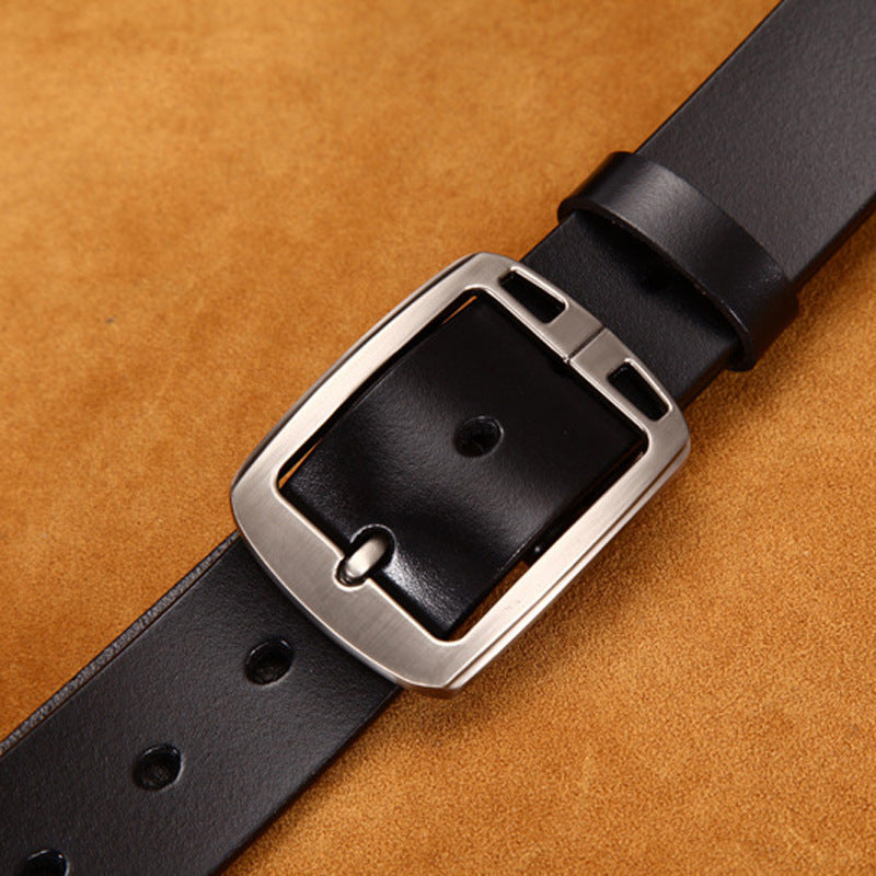 Leather Cowskin Vintage Jean Belt Pin Buckle