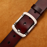 Leather Cowskin Vintage Jean Belt Pin Buckle