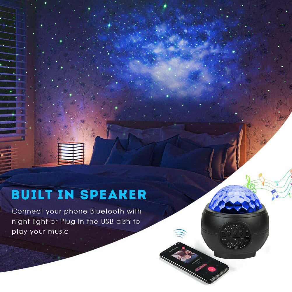 LED Star Ocean Wave Projector Night Light Galaxy