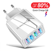 USB Charger Quick Charge 3.0 4 Phone Adapter For 