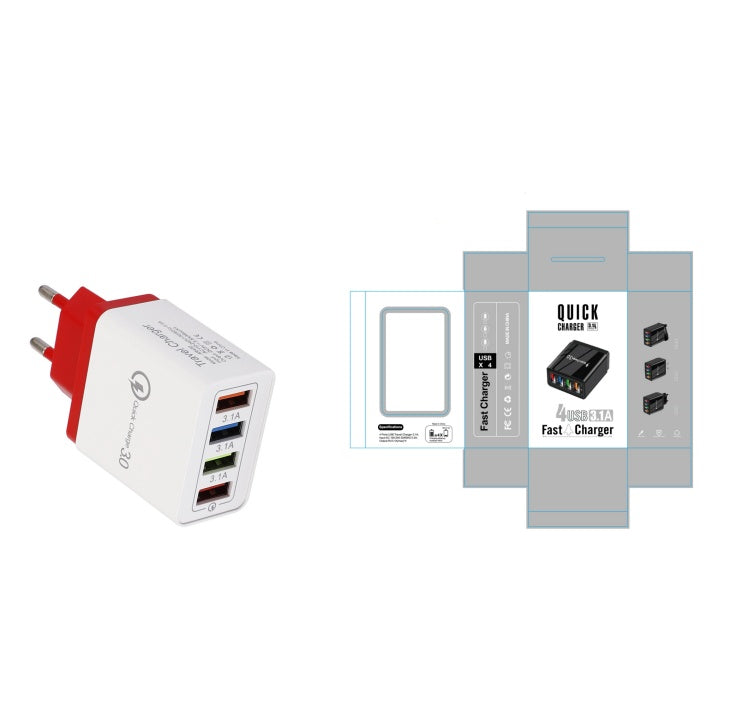 USB Charger Quick Charge 3.0 4 Phone Adapter For 