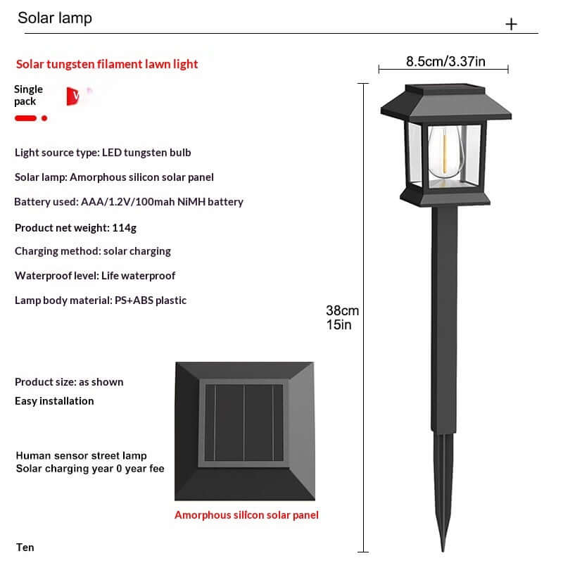 Solar-powered Outdoor Lighting Tungsten