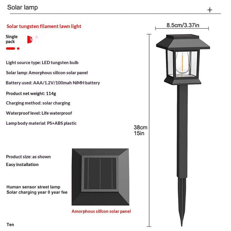 Solar-powered Outdoor Lighting Tungsten