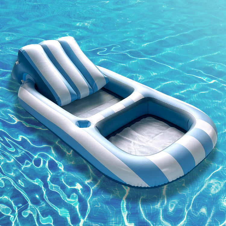 Inflatable PVC Striped Backrest Recliner For Water