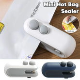 SealMate features and benefits of the Mini Hot Bag Sealer in white and navy colors for maintaining food freshness.