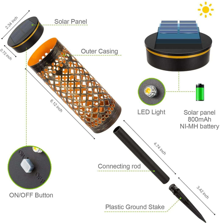 Metal Solar-powered Lawn Lamps Courtyard 