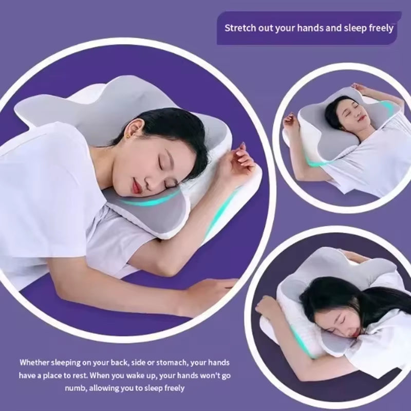 SleepFix™ sleep neck support cushion for pain-free sleep with ergonomic design for back, side, or stomach sleepers.