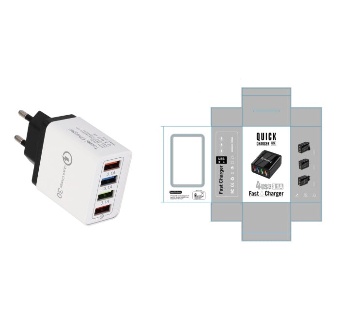 USB Charger Quick Charge 3.0 4 Phone Adapter For 