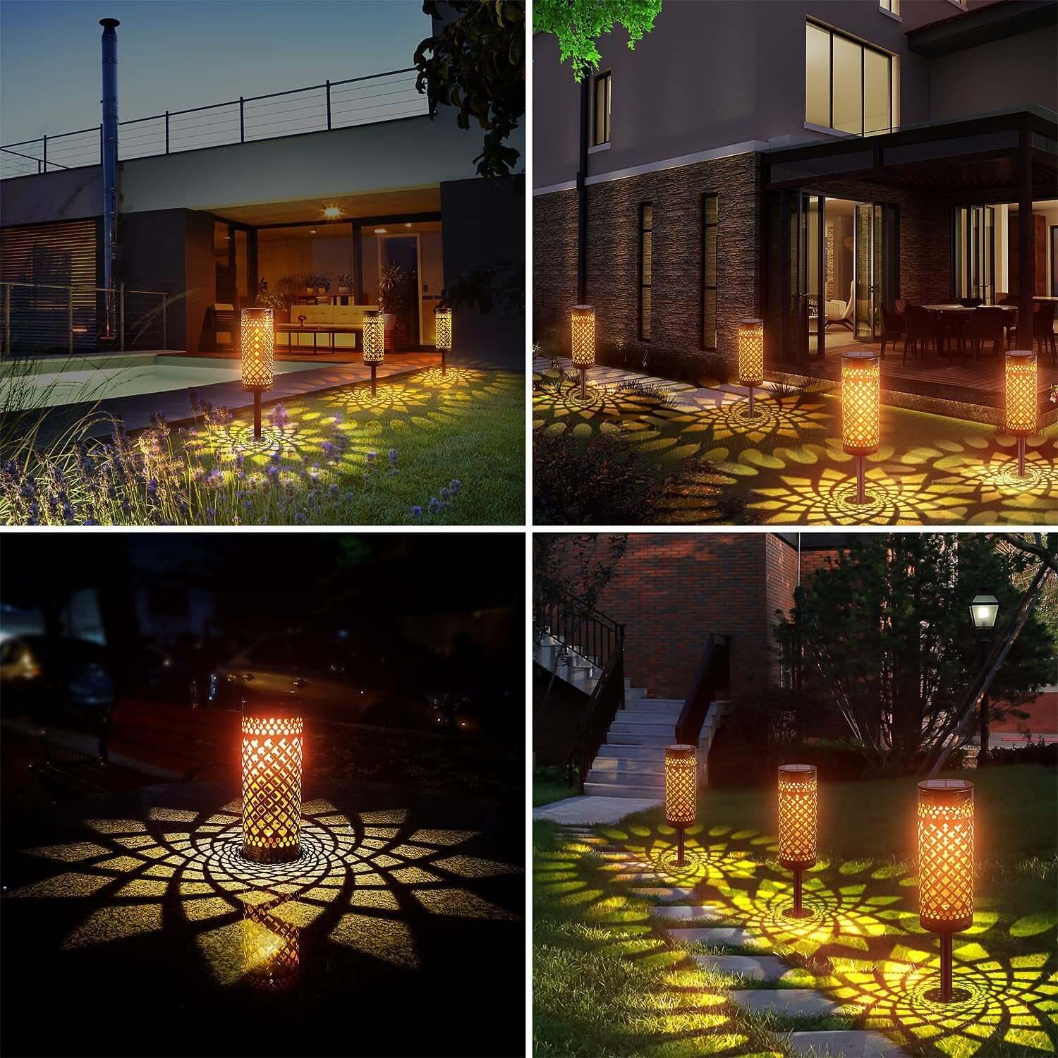 Metal Solar-powered Lawn Lamps Courtyard 