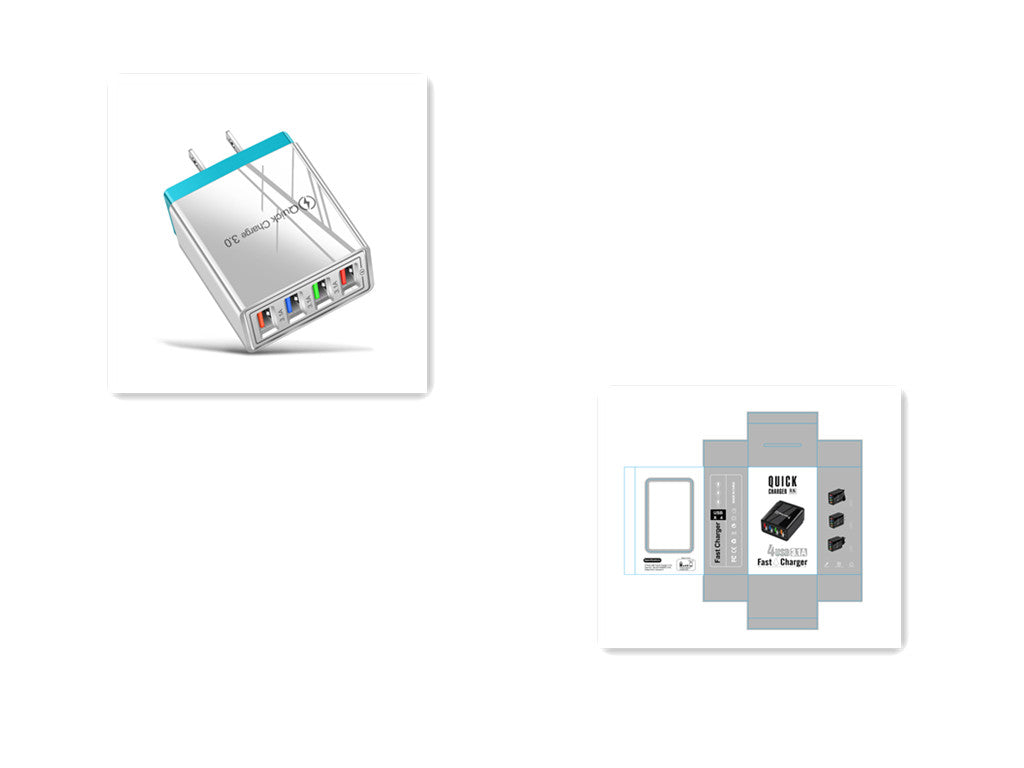 USB Charger Quick Charge 3.0 4 Phone Adapter For 