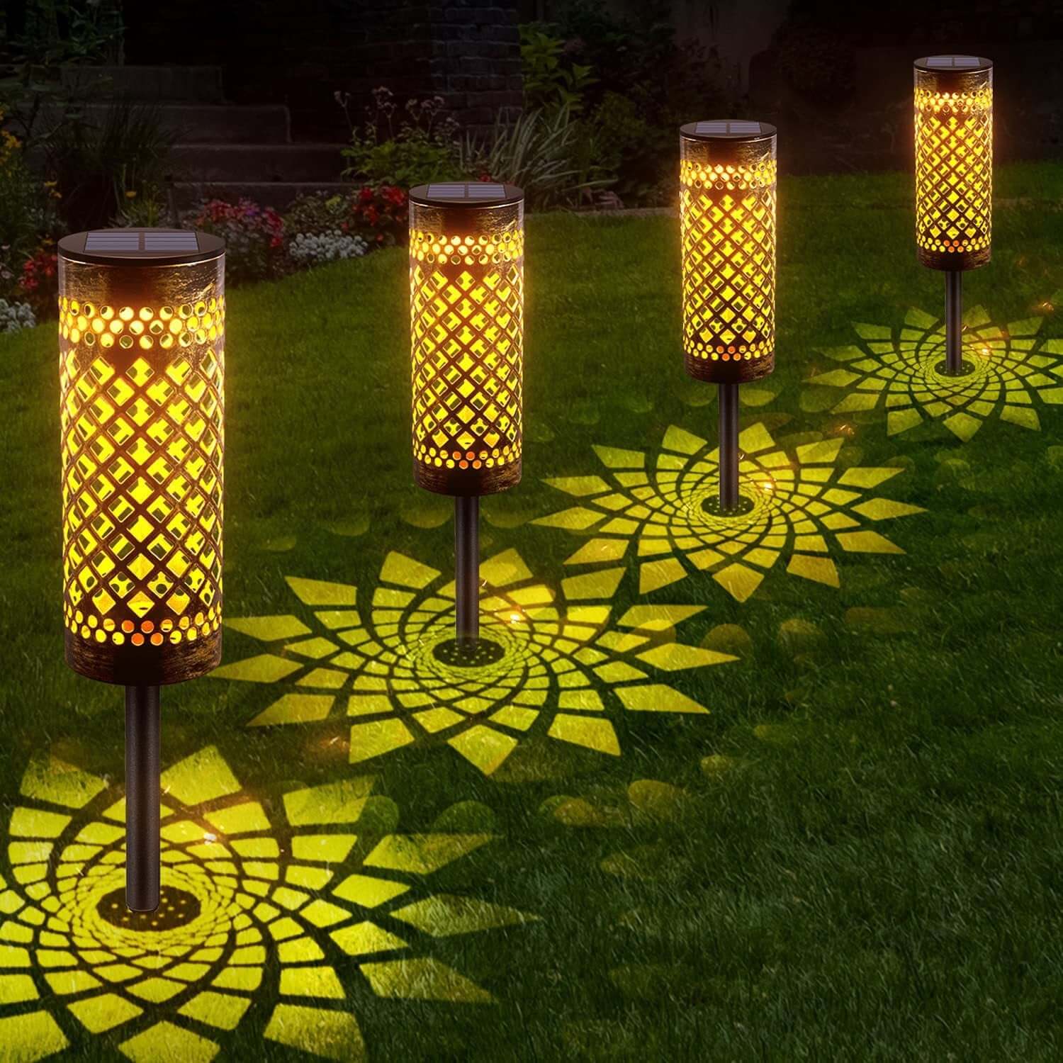 Metal Solar-powered Lawn Lamps Courtyard 