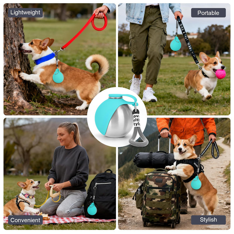 Portable Dog Water Bottle 10oz Stainless Steel Travel