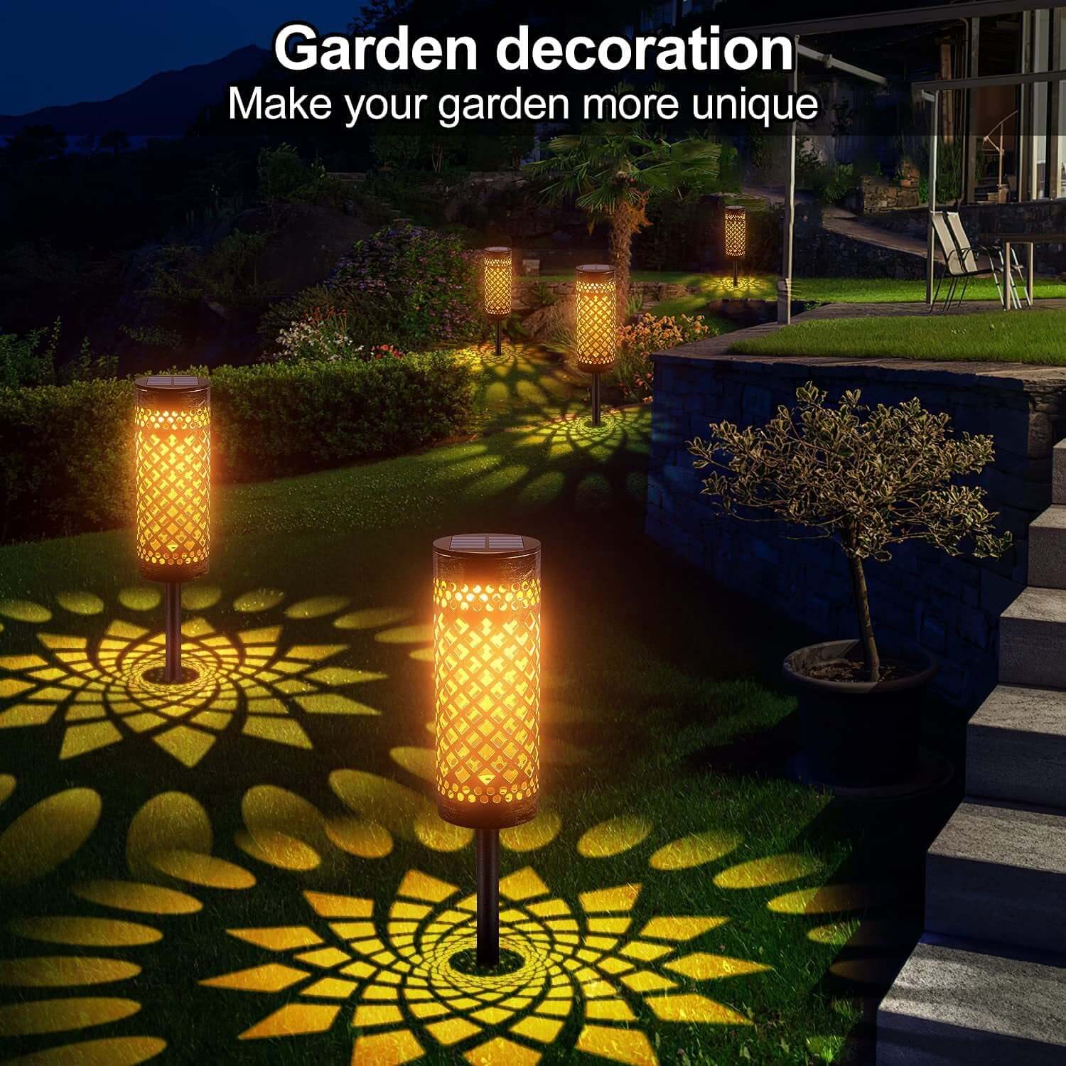 Metal Solar-powered Lawn Lamps Courtyard 