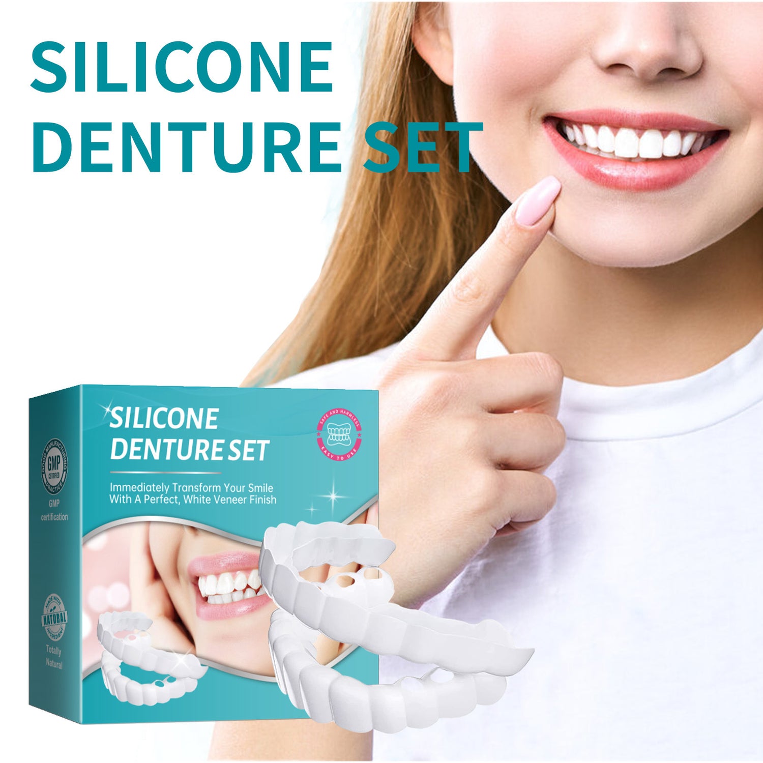 Silicone Simulation Dentures Whitening Smile 
