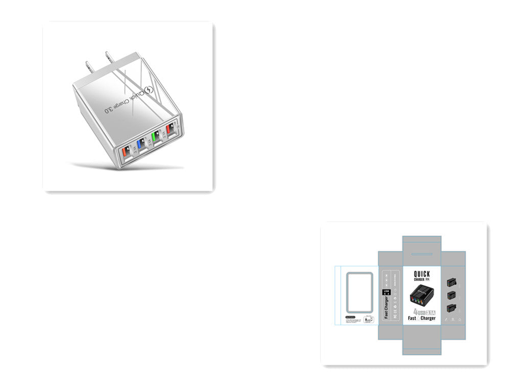 USB Charger Quick Charge 3.0 4 Phone Adapter For 
