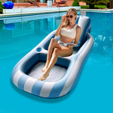 Inflatable PVC Striped Backrest Recliner For Water