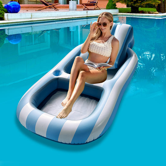 Inflatable PVC Striped Backrest Recliner For Water