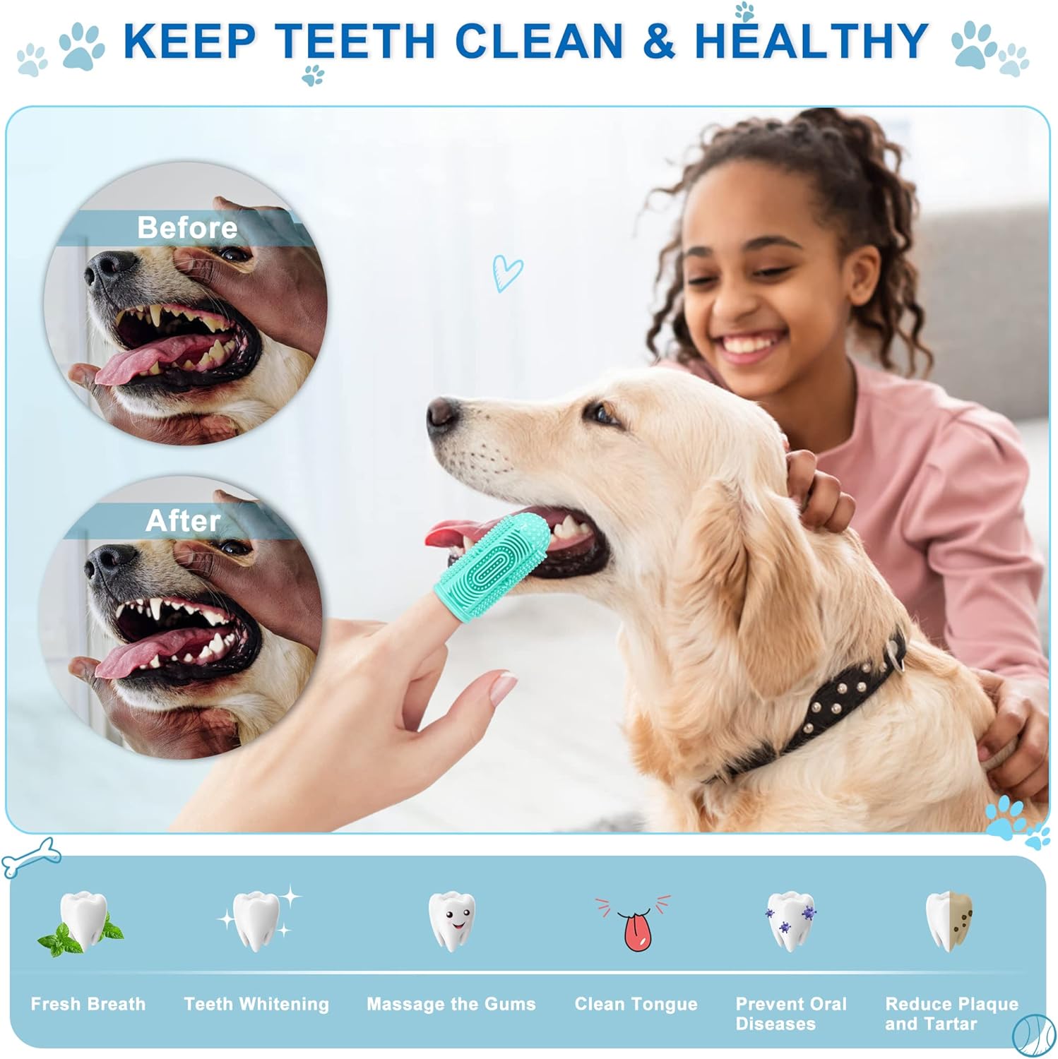 Dog Toothbrush Dog Tooth Brushing Kit Dog Finger Toothbrush 