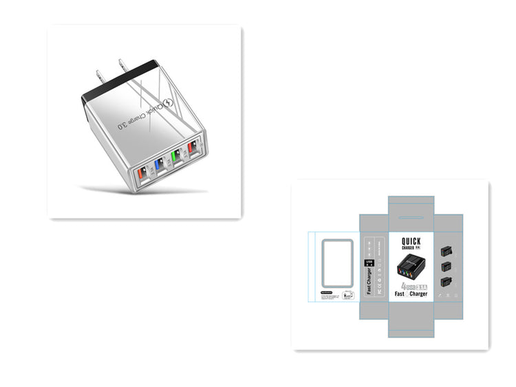 USB Charger Quick Charge 3.0 4 Phone Adapter For 