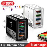 USB Charger Quick Charge 3.0 4 Phone Adapter For 